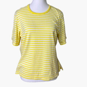 Mountain Lake Yellow and White‎ Striped Short Sleeve Shirt